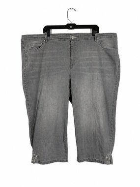 Gloria Vanderbilt Jordyn Jeans Embroidered Capri Plus Size 24W Y2K Casual Edgy